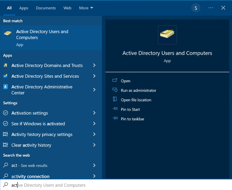 AD users and computers