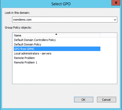 Linking an existing GPO with the Select GPO dialog box