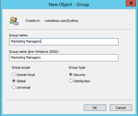 Create a new group using the NEw Object - Group dialog box