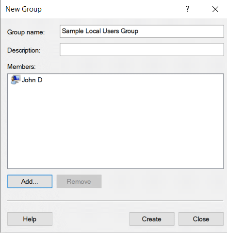 Creating a new local users group in Active Directory