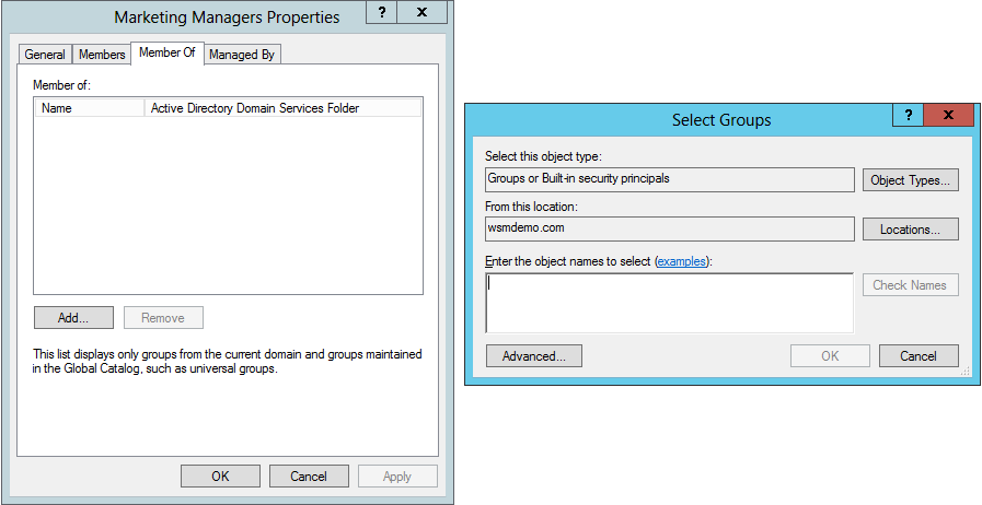 Creating a nested group in Active Directory