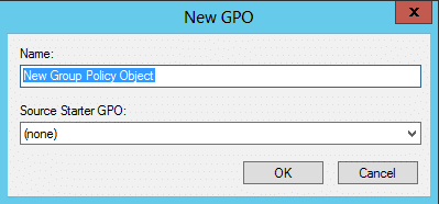 Creating a new GPO in Active Directory