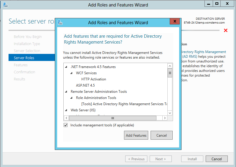 Installing Active Directory Rights Management Services